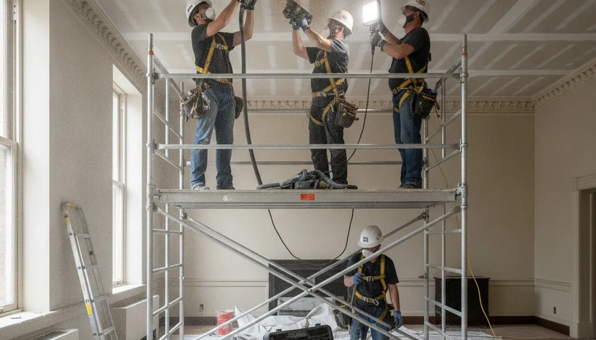 Ceiling water damage repair in Escondido, CA by a water damage restoration team