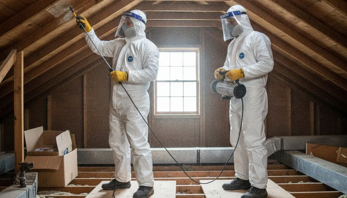 Mold inspection technician assessing hidden mold in an Escondido, CA home after water damage
