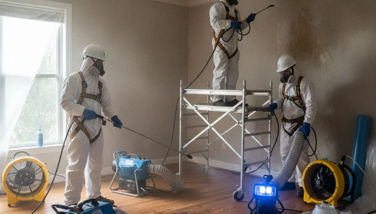 Water damage odor removal service truck in Escondido, CA for same-day home restoration assessment