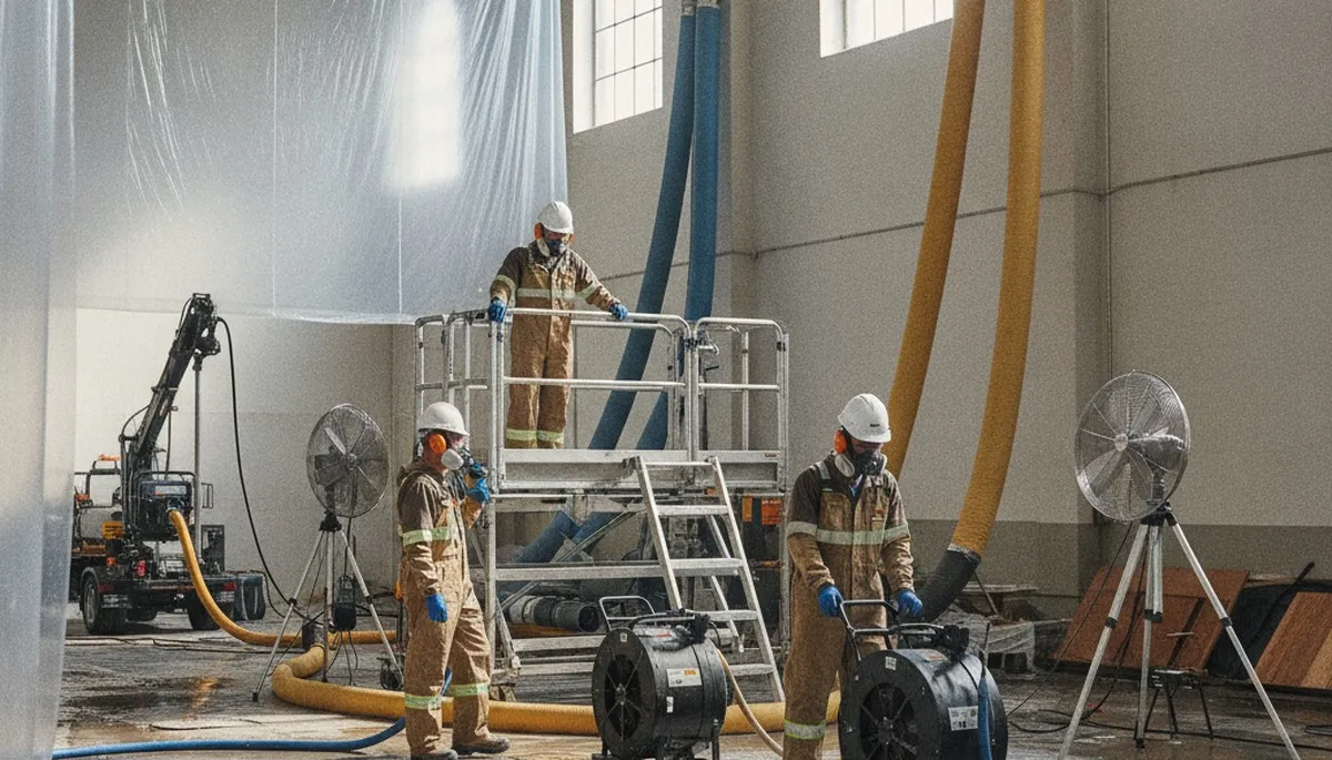 Structural drying crew restoring moisture-damaged home in Escondido, CA after water intrusion