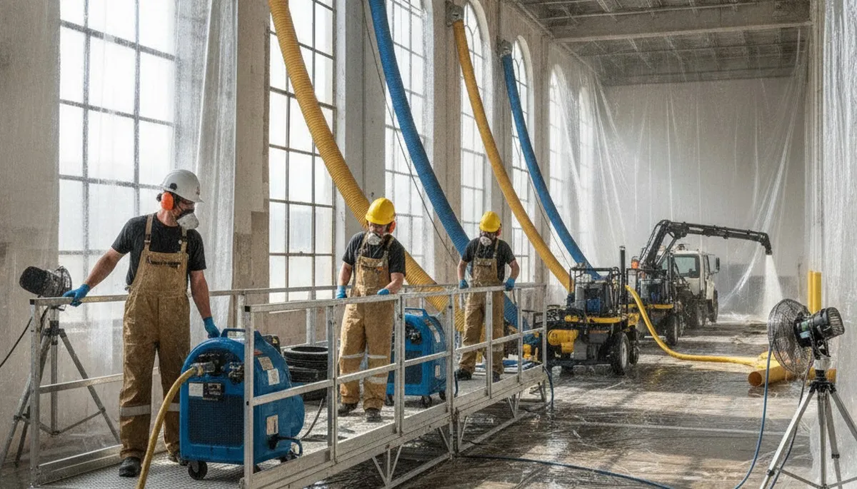 Structural drying equipment for water damage restoration in Escondido, CA homes