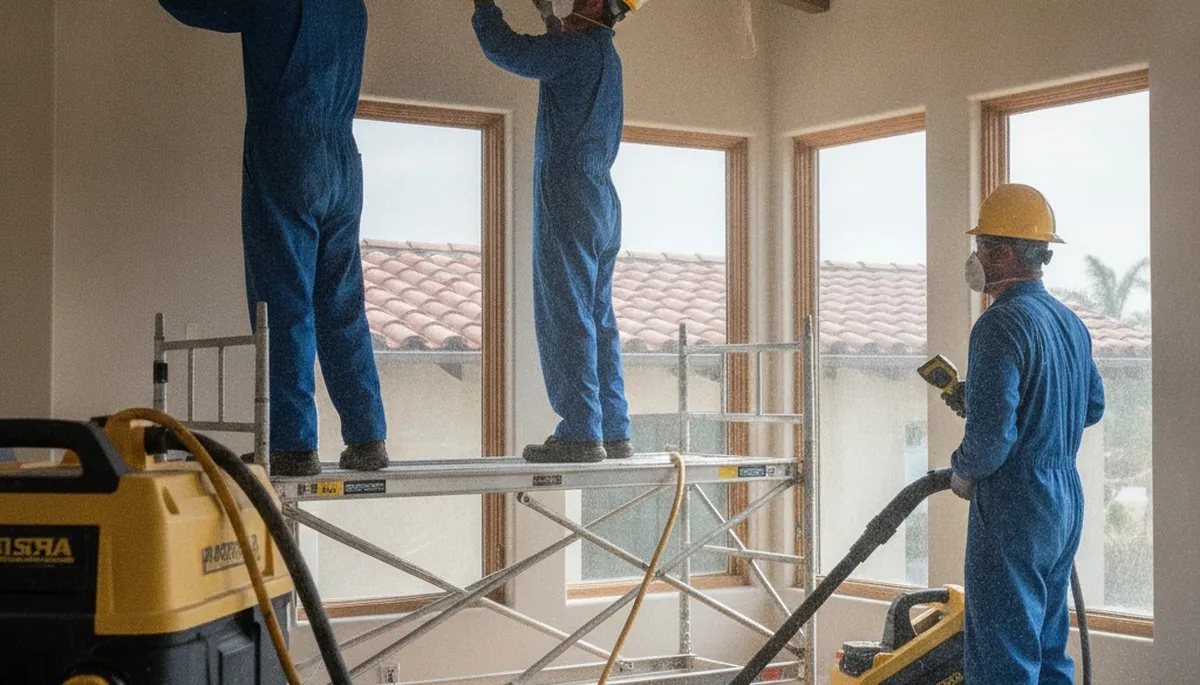 Water damage restoration crew in Escondido, CA providing professional cleanup and drying services