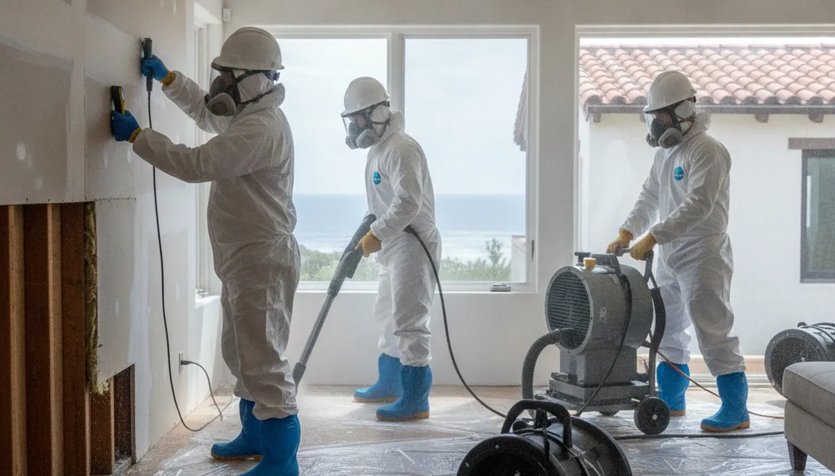 Water damage restoration team serving Escondido, CA with professional water cleanup services