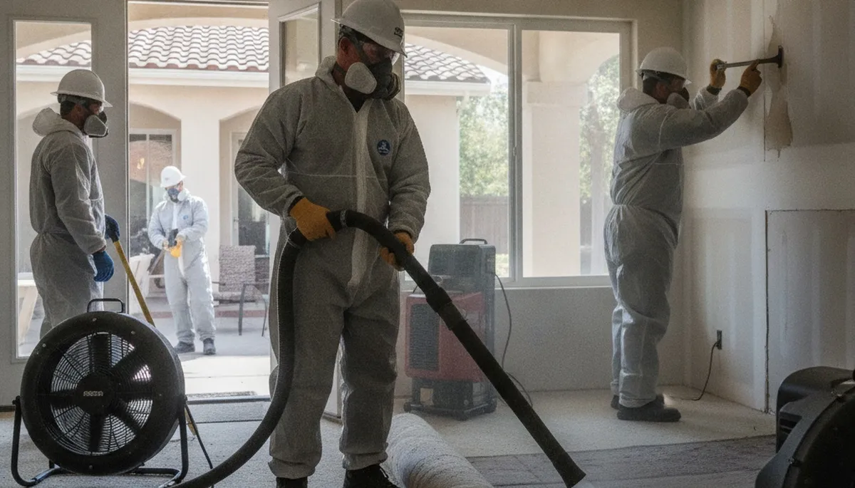 Water damage restoration team serving Escondido, CA with professional cleanup and drying services