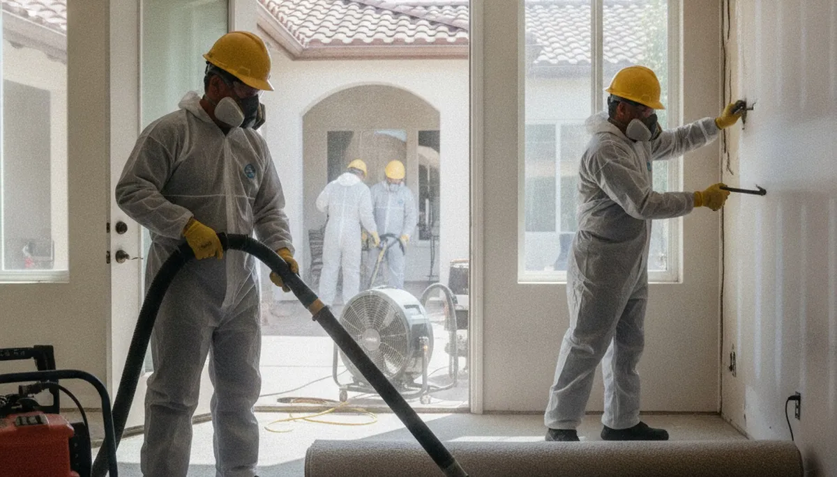 Water damage restoration team serving Escondido, CA, for fast water extraction and repair