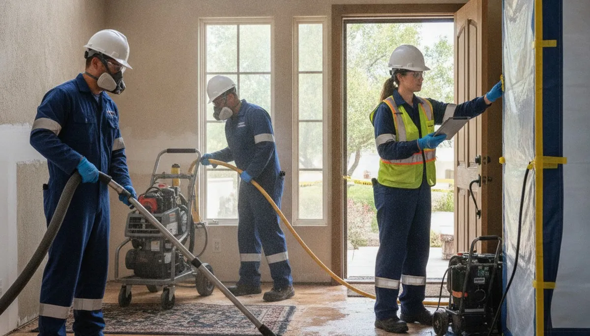 Water damage restoration team serving Escondido, CA for emergency cleanup and repair