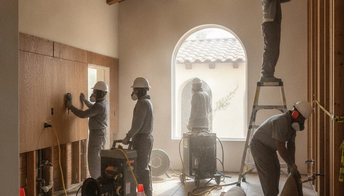 Water damage restoration team serving Escondido, CA for fast flood cleanup and drying