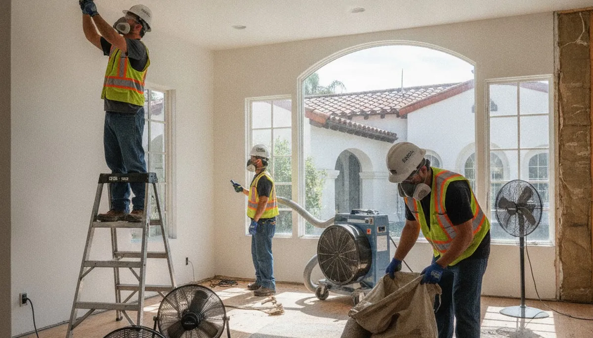 Water damage restoration team serving Escondido, CA for fast cleanup and drying services