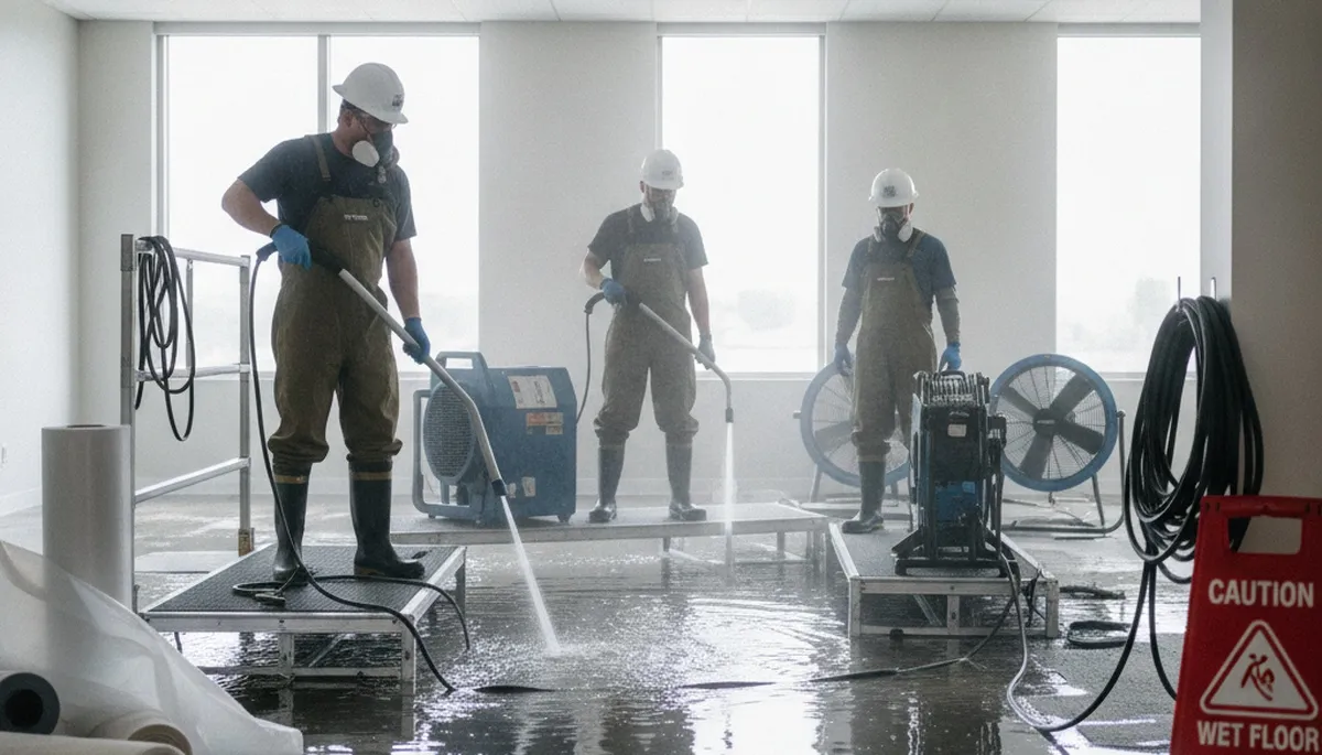 Water damage restoration crew serving Escondido, CA for fast home water cleanup and drying