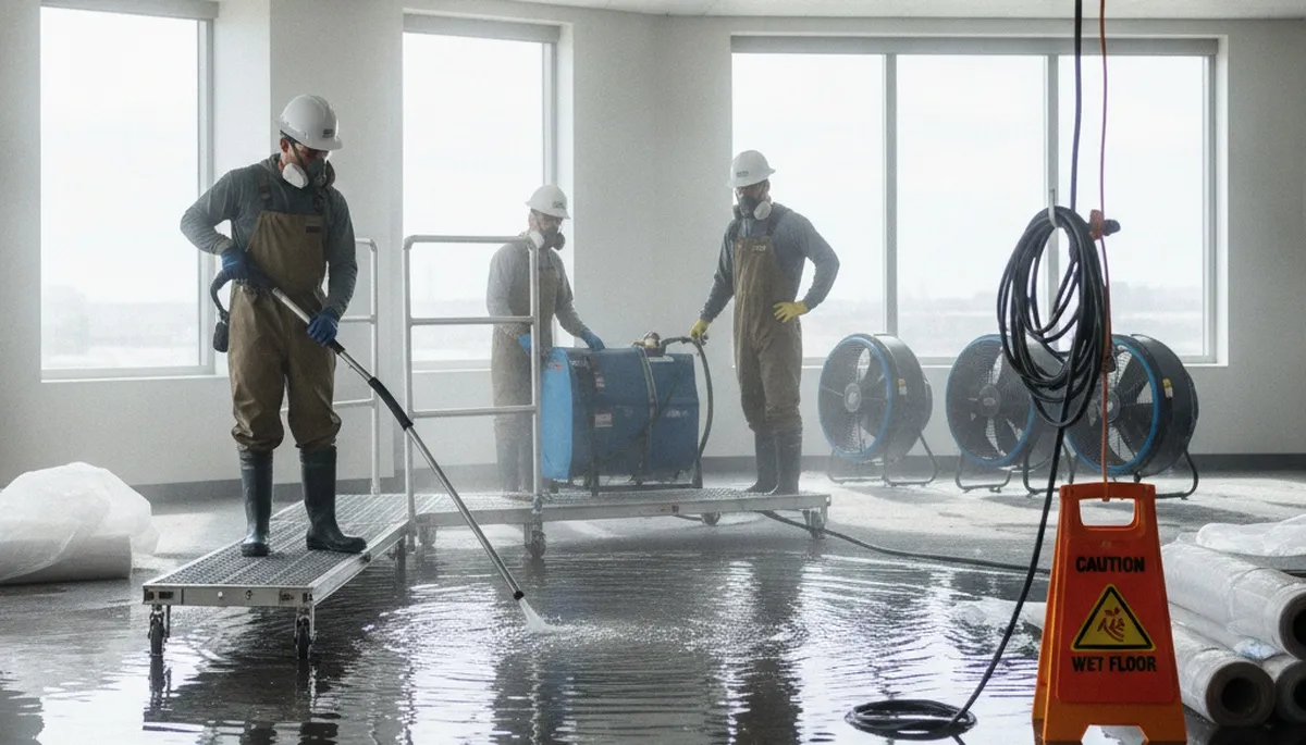 Water damage restoration team serving homes in Escondido, CA with 24/7 emergency cleanup services