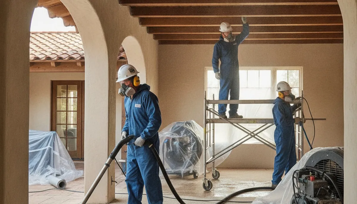 Water damage restoration team in Escondido, CA performing emergency water extraction and cleanup