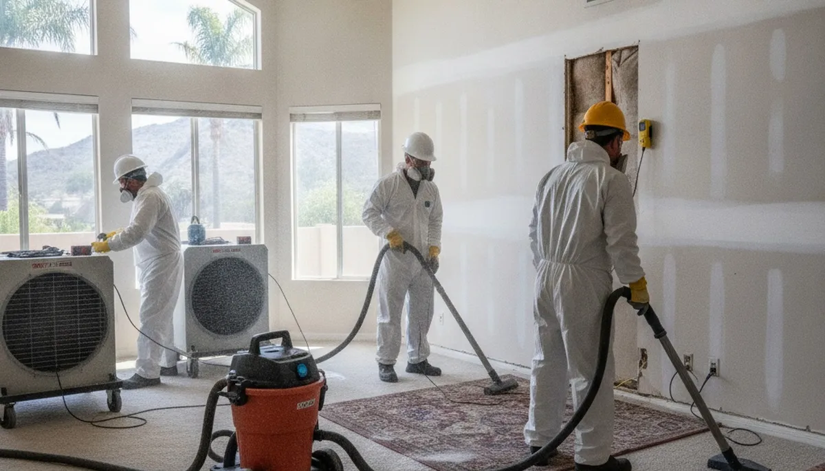 Water damage restoration team serving Escondido, CA with emergency cleanup and repair services