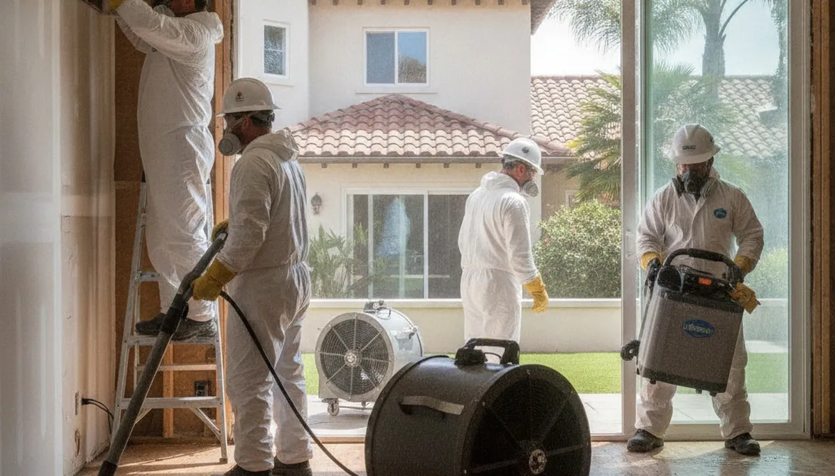 Water damage restoration team serving Escondido, CA with emergency cleanup and repair services