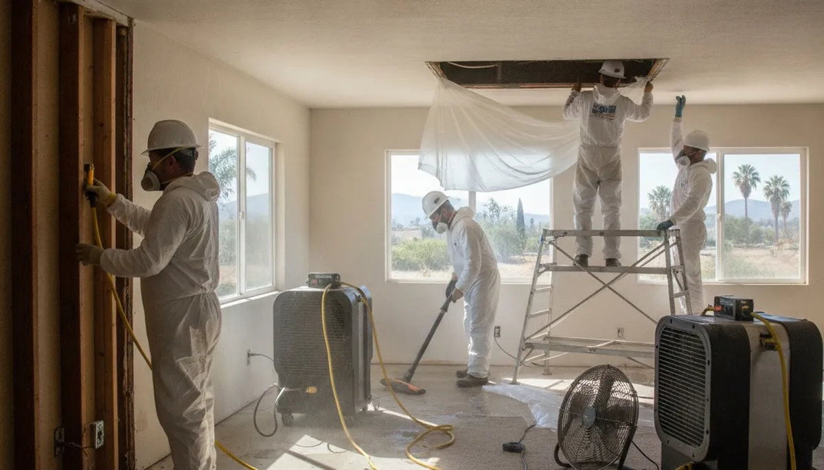 Water damage restoration team serving Escondido, CA, providing fast water extraction and cleanup
